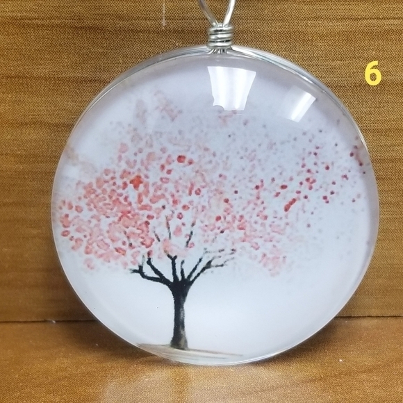 Watercolor Tree Pendant Necklace - Picture 5 of 8